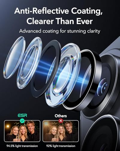 Image of FabeKee Tempered Glass Camera Lens Protector For 9H Hardness, Full Coverage Anti Scratch Camera Metal Ring (S26 Ultra 5G black)