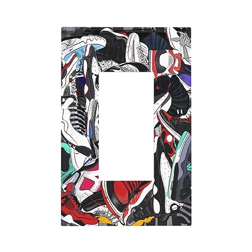 Retro Basketball Shoe Switch Plate GFCI Wall Cover
