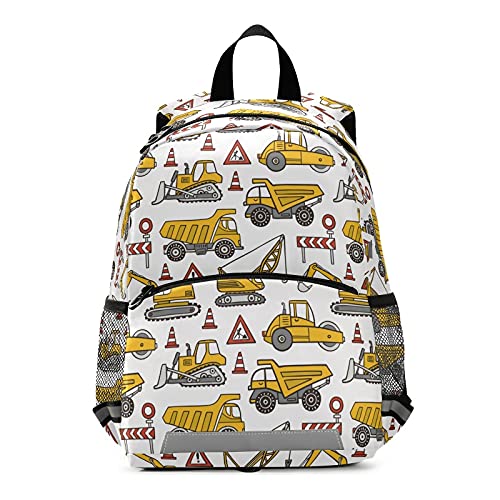 ZOEO Toddlers Backpack Kids Truck Childish Bookbag for Boys Girls 3-6 Years Preschool Kindergarten Cute Mini Bags with Safety Leash Daypack