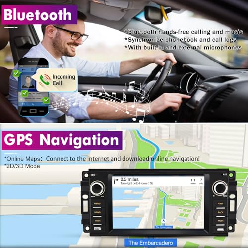 Radio para coche con pantalla 2GB+64GB Android 13 Jeep miniatura 4