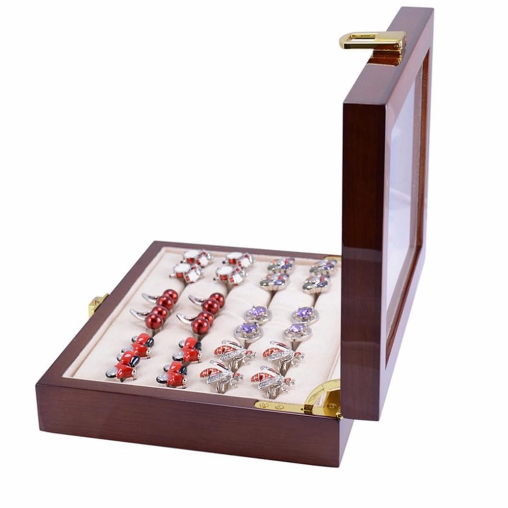 Caja de Gemelos de Cristal para Hombre, Caja de exhibición de colección Pintada, Almacenamiento, Caja para presentación de joyería, Anillos, 1 Unidad