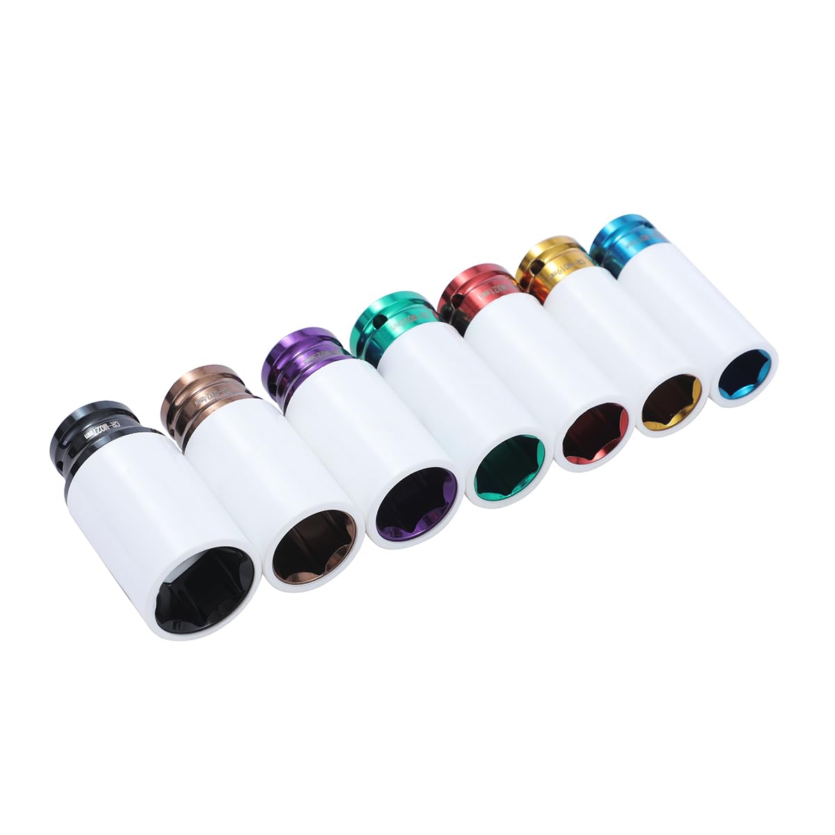 TOPWAY 1/2" Jeu de Douilles à Chocs pour Jantes Aluminium 7 Pièces 17/19/21/22/23/24/27mm, Acier au Chrome Vanadium, Outil de Réparation Automobile pour Garage