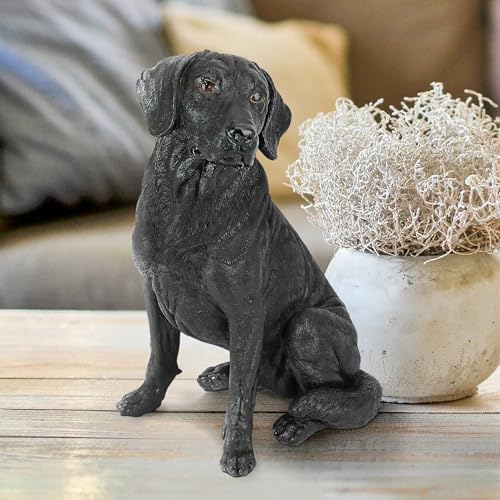 Design Toscano Black Painted Cast Stone Resin Labrador Retriever Garden Statue