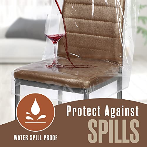 Houseables PCC-CL-04PC Plastic Chair Covers, Seat Protectors, Set Of 4, 27.5 X 22 Inches, Clear, Vinyl, Dining Room Chairs Protector, Waterproof, Transparent Cover, Laminate Covering, Spill Resistant Slipcovers thumb #5