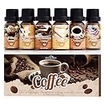 SNOWSEN Coffee Essential Oils Set for Diffusers, Candles, Soap & Home Fragrance - Café Mocha, Coffee, Hot Chocolate, Blueberry Muffin, Cheese Cake, Warm Vanilla Sugar