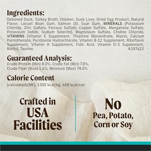 Image of Merrick Grain Free Canned Dog Food, Real Duck Dinner Recipe With Added Vitamins and Minerals, 12.7 oz. Can
