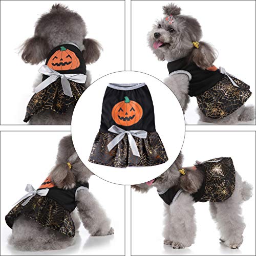POPETPOP Cachorro Vestido de Halloween - Tema de Halloween Filhote de Cachorro Vestido de AbÃ³bora C