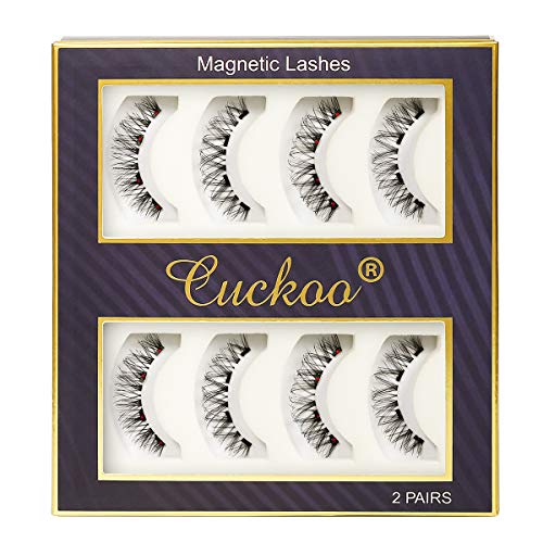 Magnetic Eyelashes False Lashes with Magnets Top and Bottom Magnetic Lashes Resuable Lashes 2 Pair / 8pcs Dual False Lashes
