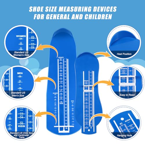 image for Weewooday 2 Pcs Foot Measurement Devices Shoes Size Measuring Devices 