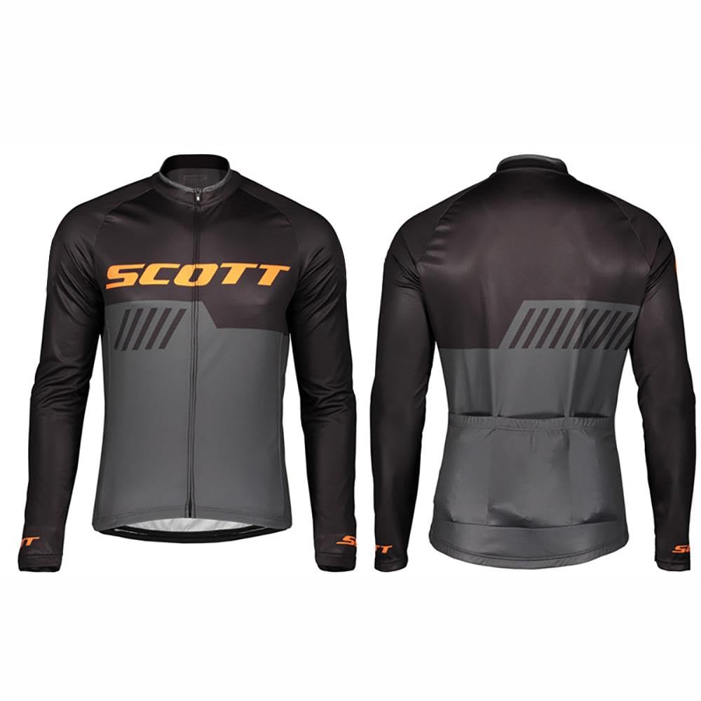 Vêtements de Cyclisme Ensemble à Manches Longues Complet de Cyclisme pour Hommes avec Rembourré Silicone 20D Coupe Vent Séchage pour VTT Cycliste Course En Plein Air