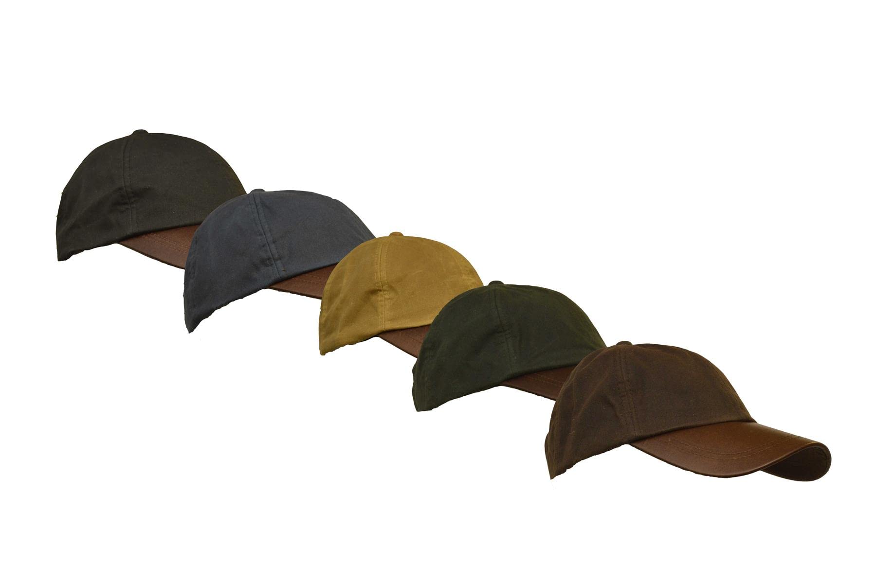 WALKER AND HAWKES Unisex Baseball-Kappe aus gewachster Baumwolle - Schirm aus Leder - Einheitsgröße