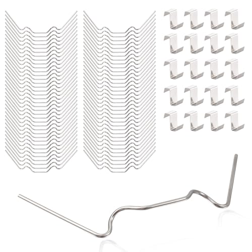 Lot de 100 Clips pour Verre de Serre en Acier Inoxydable - 50 Clips de Fixation et 50 Clips en Z pour Vitrage