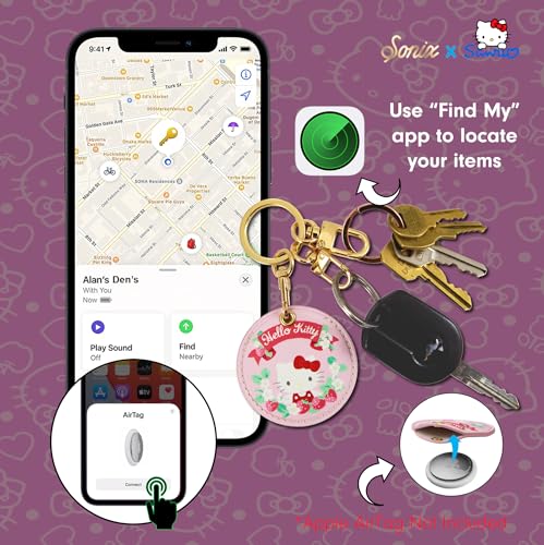 Image of Sonix x Sanrio Keychain Case Compatible with Apple AirTag | Protective Cover Keychain | Hello Kitty & Friends - Floral Hello Kitty
