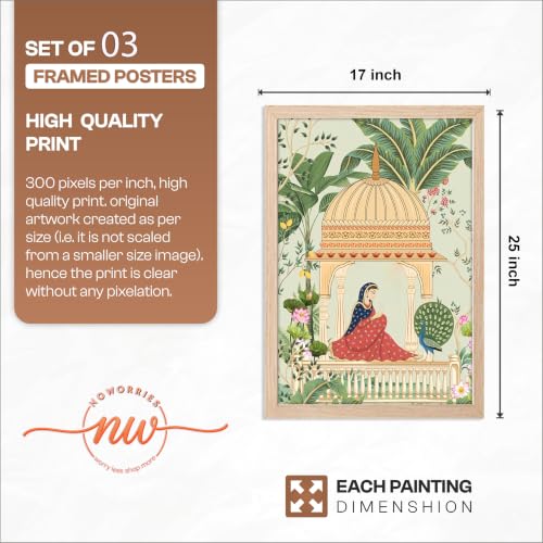 Image of NoWorries Wall decor paintings for living room - Wall frames for home decor /Wall hangings Home decor items - (Synthetic Engineered Wooden Frame) (MIN -6, 17x25 inches)