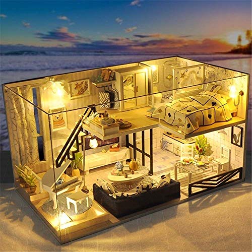 DIY-Holzhaus-Kit, Leichte Freizeit, Kreatives Puppenhaus-Möbelzubehör, Holzhandwerk, Spielzeug, Miniaturmodell… – Bild 4