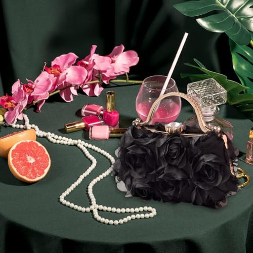 Pochette de soirée chic rose 3D accessoire mariage formel