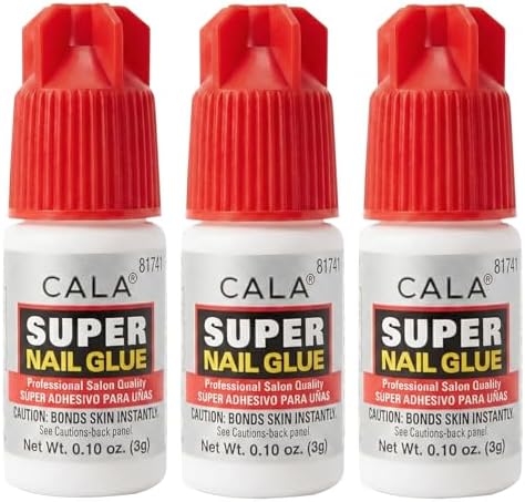 Cala 3 bottles Super nail Glue professional Salon Quality,Quick and Strong Nail liquid adhesive.