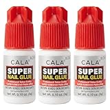 CALA Super Nail Glue – Professional Quick Dry Nail Glue Adhesive for False Nails, Tips & Art Accessories – Salon Quality Strong Hold for Natural Nail Repair (Pack of 3)