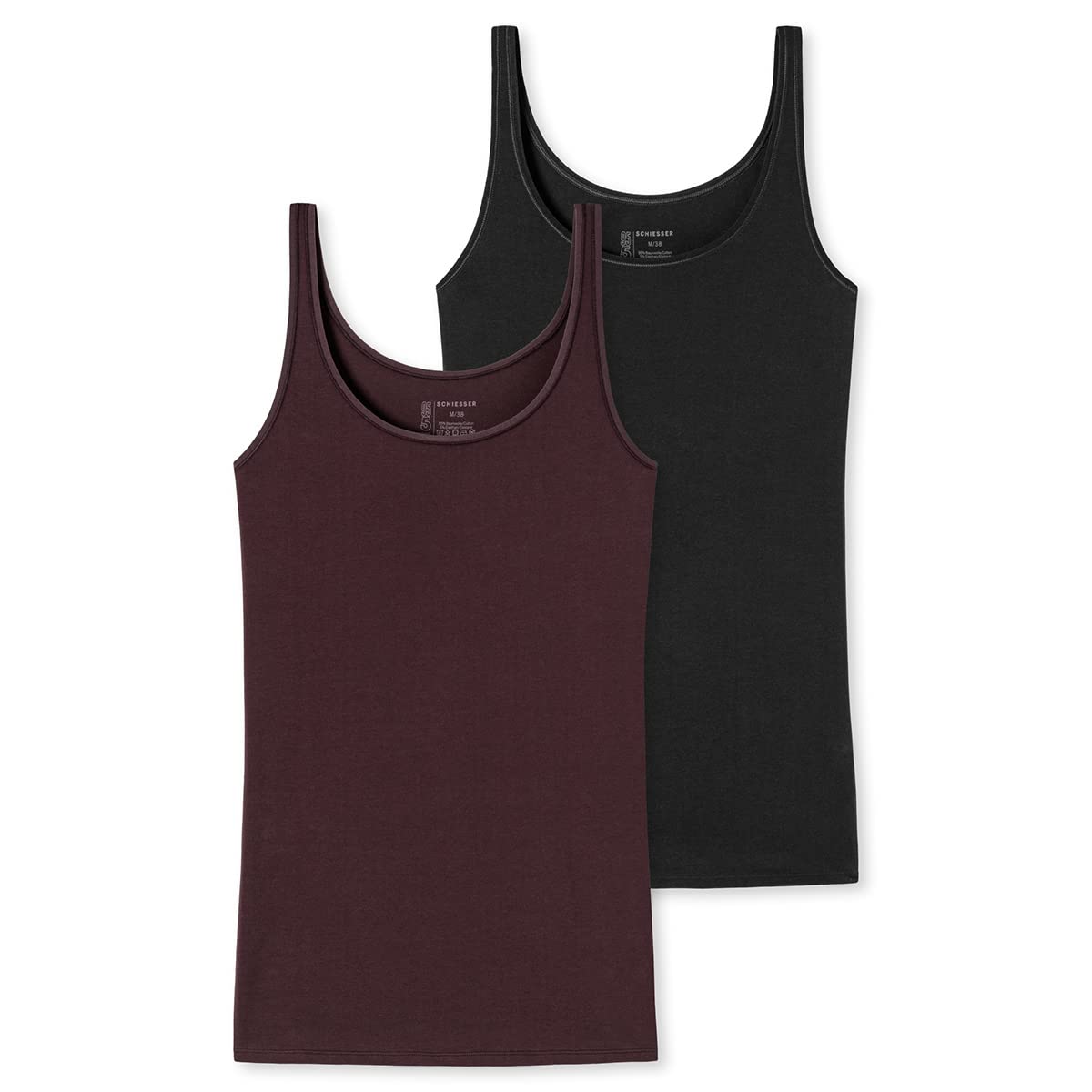 Schiesser Women's 2 Pack Tank Tops Underwear, Assorted 2, 40