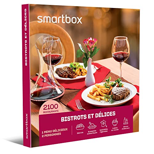 Smartbox - Coffret cadeau Bistrots et délices - Idée cadeau gourmand - Un repas avec ou sans boissons pour 2 personnes