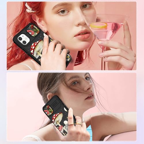 Image of Funermei (2in1 for iPhone 11 Case for Women Cute Girls Skull Phone Cover Skeleton Goth Fun Funny Spooky Horror Gothic Scary Unique Design with Camera Cover Funda for Apple for iPhone 11 Case