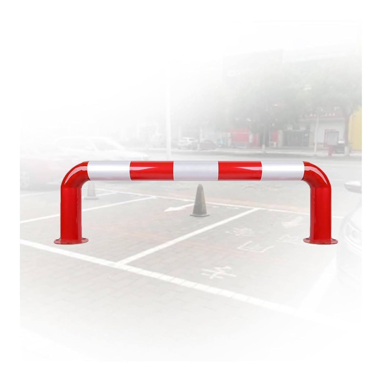 CWCQGH U Shape Security Bollards Traffic Warning Posts For Driveway, Garage, Car Blocker & Wall Protector (120x30cm)