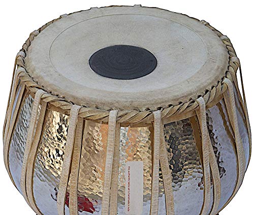 Image of Concert Tabla Drum Set, 4 Kg Lacquer Polish Copper Bayan, Indian Musical Instrument Bayan Tabla For Beginners & Students Finest Dayan with Padded Bag, Book, Hammer, Cushions & Cover