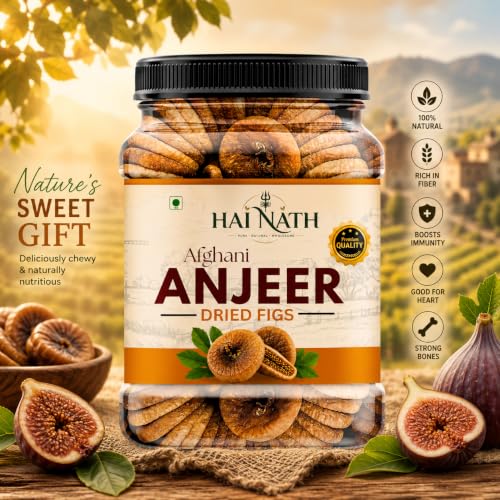 Image of HAI NATH Premium anjeer 1kg fresh | Jumbo Dry Figs | Premium Quality Anjeer (Figs) | Rich in Fiber | Low Fat Healthy Snack | Naturally Sweet Imported Dry Fruit