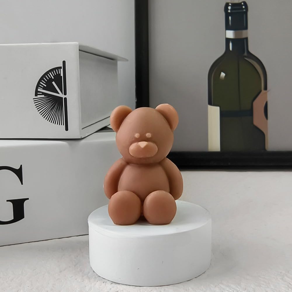 Magecubiku Brown Bear Shaped Aromatherapy Candle Set, Mini Scented Candles, Birthday And Mother's Day Gift (Brown)