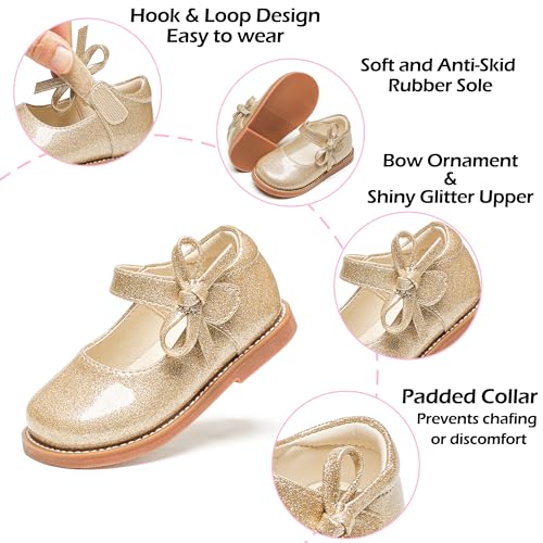 Image of PHIRAMIN Toddler Girl Mary Jane Student Oxford Shoes-Little Girl School Uniform Shoes for Wedding Party