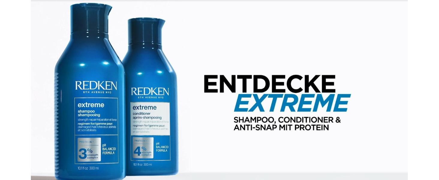 Redken Extreme Pflegeset – Shampoo & Conditioner Je 300 Ml Für Sprödes & Geschädigtes Haar – Gegen Haarbruch