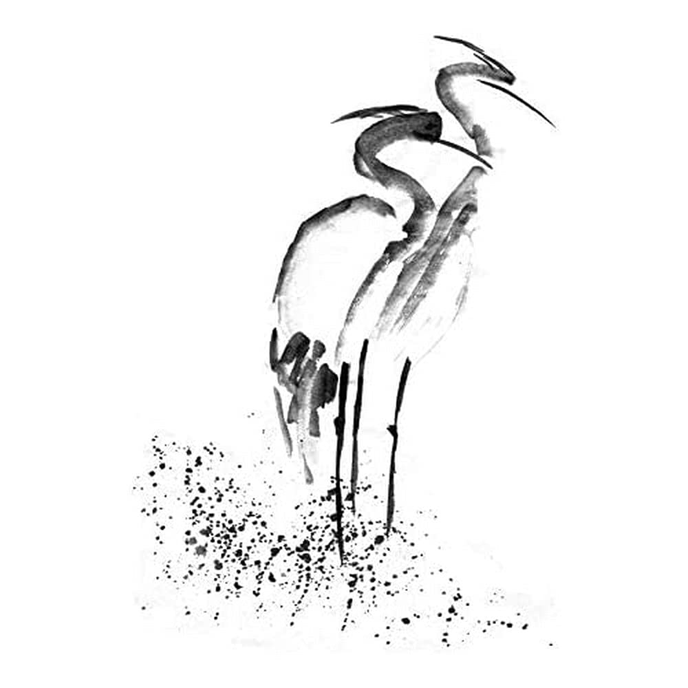 Wee Blue Coo Heron Ink Drawing Art Print Canvas Premium Wall Decor Poster