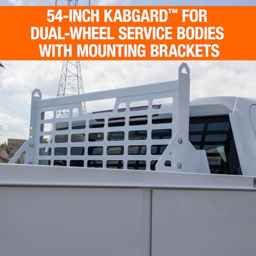 Image of Buyers Products 5404927 Kabgard Headache Rack W /Mounting Kit for Dual-Wheel Service Body Trucks, 49 Inch, White Gloss Finish, Service Body Headache Rack Kit