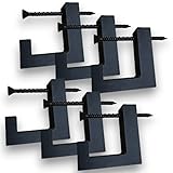 6 Stück Haken für Akustikpaneele in matt schwarz - Garderobenhaken für Akustik Paneele - Wandhaken für Wandpaneele/Akustikpanel - Kleiderhaken & für Deko-Zubehör (klein vertikal, inkl. Schrauben)