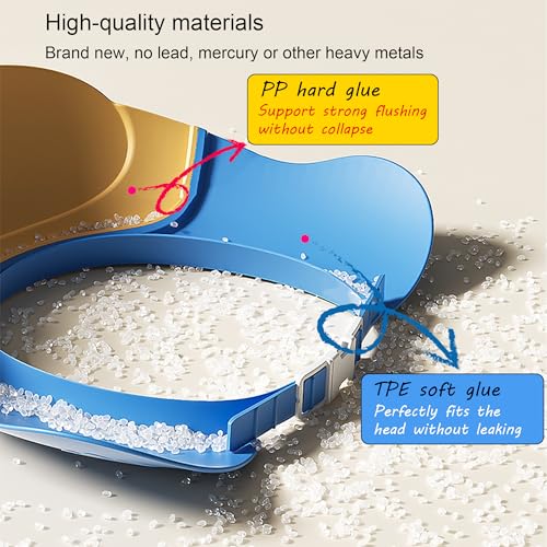 Image of Baby Shower Cap Shield, Shower Cap for Kids, Visor Hat for Eye and Ear Protection for 0-9 Years Old Children,Cute Crocodile Shape Makes The Baby Bath More Fun (Yellow)