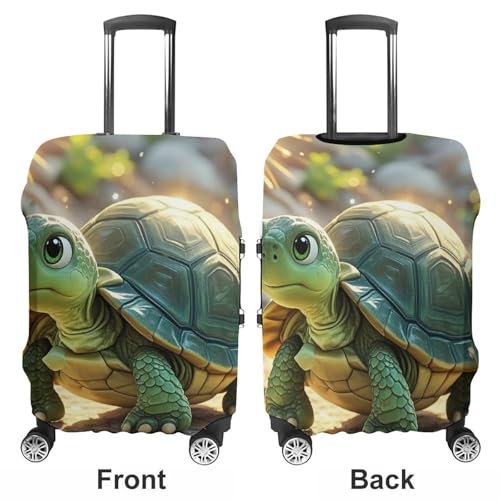 Turtle in The Sun Printed Luggage Cover Protector, Fits 18-32 Inch Luggage3