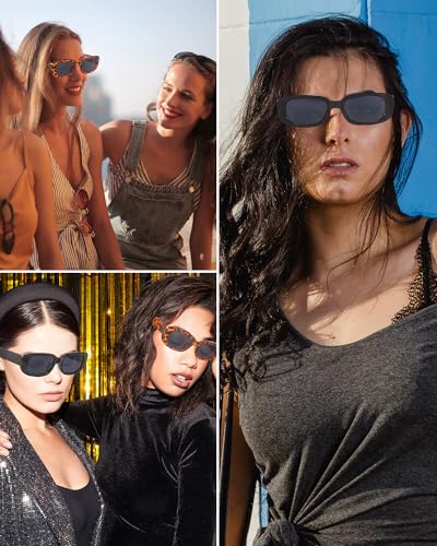 20 Pairs Rectangle Sunglasses Trendy Small 90s Retro Y2K Glasses for Women Men Vintage Square Party Sunglasses2