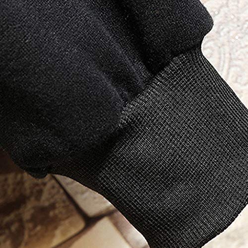 Pull à capuche homme Patchwork noir XXL ample en coton - 2