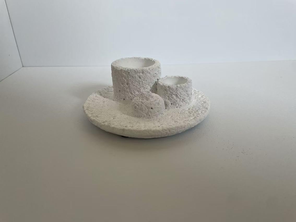 4 in 1 Cement Holder for Incense Sticks/Palo Santo/Sage Sticks/Candle