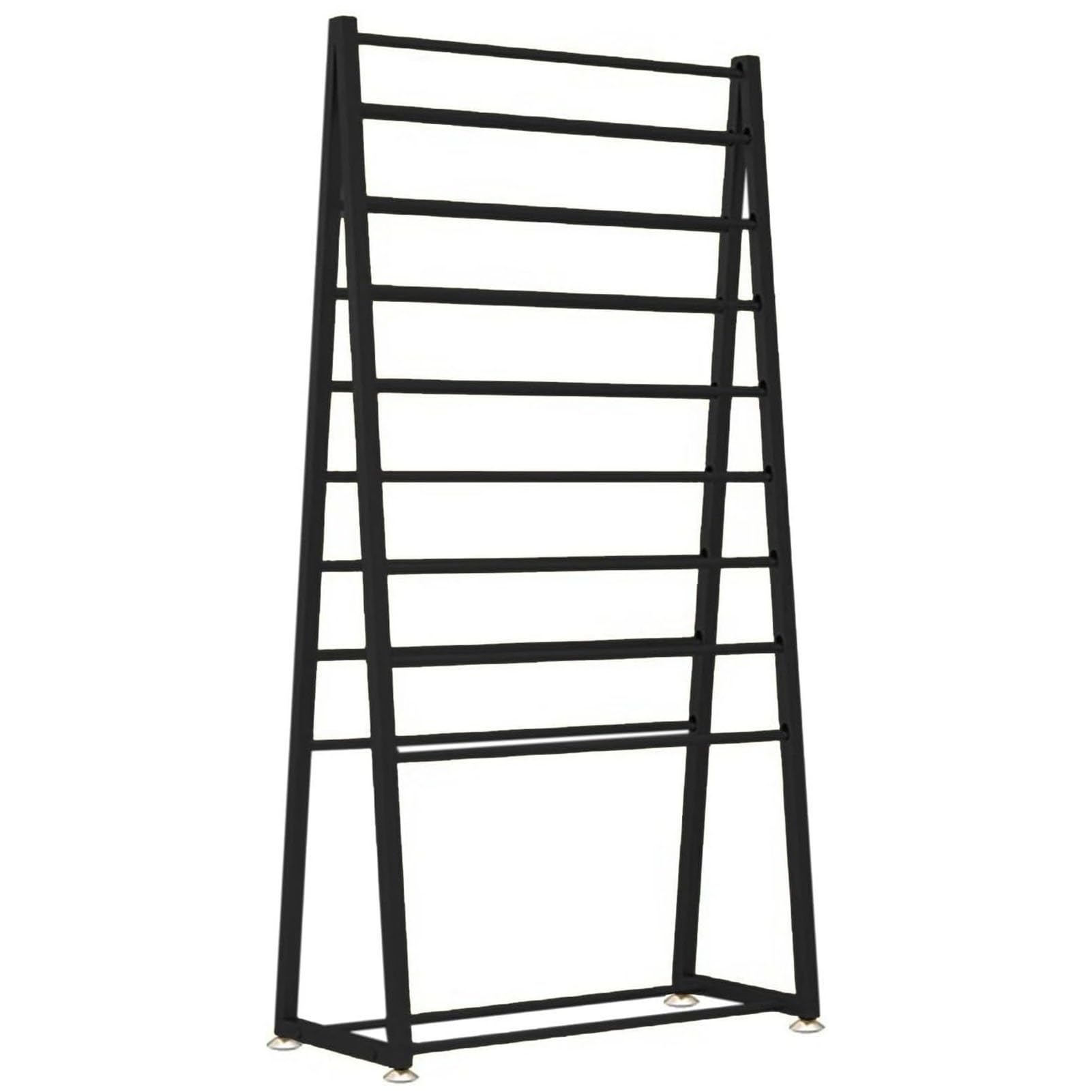 Retail Wrapping Paper Holder Rack, Floor Standing Commercial Roll Wrapping Paper Display Stand for Retail Store/ Florist/ Gift Shop/ Craft Room, Removable Hanging Rod for Easy Access(Black,100x35x170c