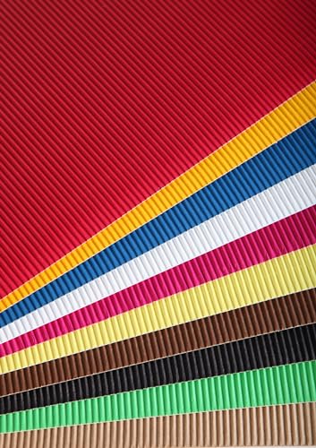 Clairefontaine 295699C - Packung mit 15 Bögen Wellpappe, 50x35cm, 300g, ideal für Bastelaktivitäten und DIY, farbig sortiert, 1 Pack