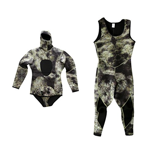Traje de neopreno de cuerpo completo de 3 mm para hombre, traje de dos piezas para buceo, esnórquel, talla M
