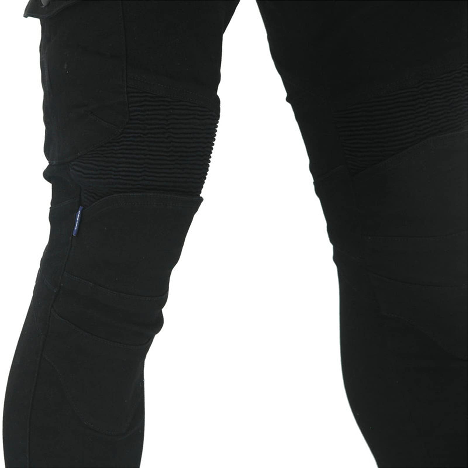 Pantalones Moto Hombre con Retirable Armadura Forro Protección Interior, Jeans De Moto Respirable Resistente Al Desgaste Tela Motorcycle Biker Pants,Negro,XXL