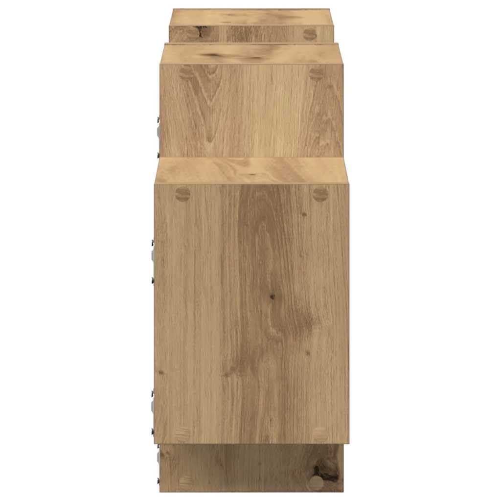 Estantería de pared, 129 x 18 x 42 cm, de roble artesanal, con capacidad de carga resistente de 30 kg, diseño flotante, moderno, para salón, dormitorio, baño, cocina y oficina