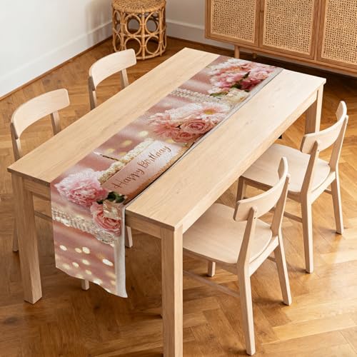 Image of Nuxovilar Birthday Cake Table Runner Flax 13x72 in
