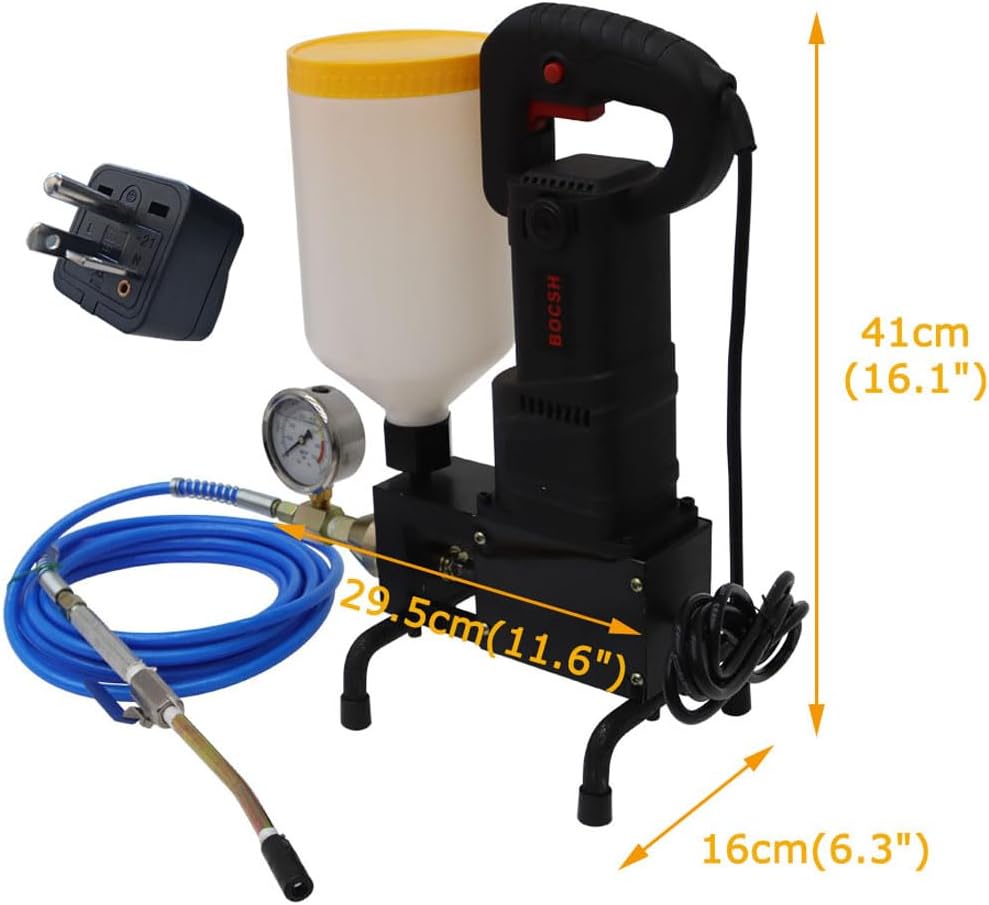 220V High Pressure Grouting Machine 1100W Electric Grout Gun Grouting Injection Pump High Pressure Leak Stoppage Machine for Concrete Repair Waterproofing Crack Repair