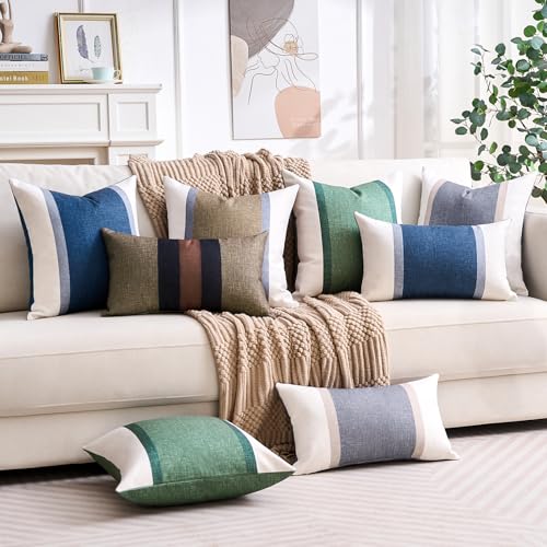 Funda Cojines 30x50 cm Fundas Cojines Gris Claro Funda de Almohada Empalme de Rayas Funda Cojin Sofa Decoración Moderna para Sofá Silla Cama Sala de Estar Dormitorio 2 Piezas - imagen 7