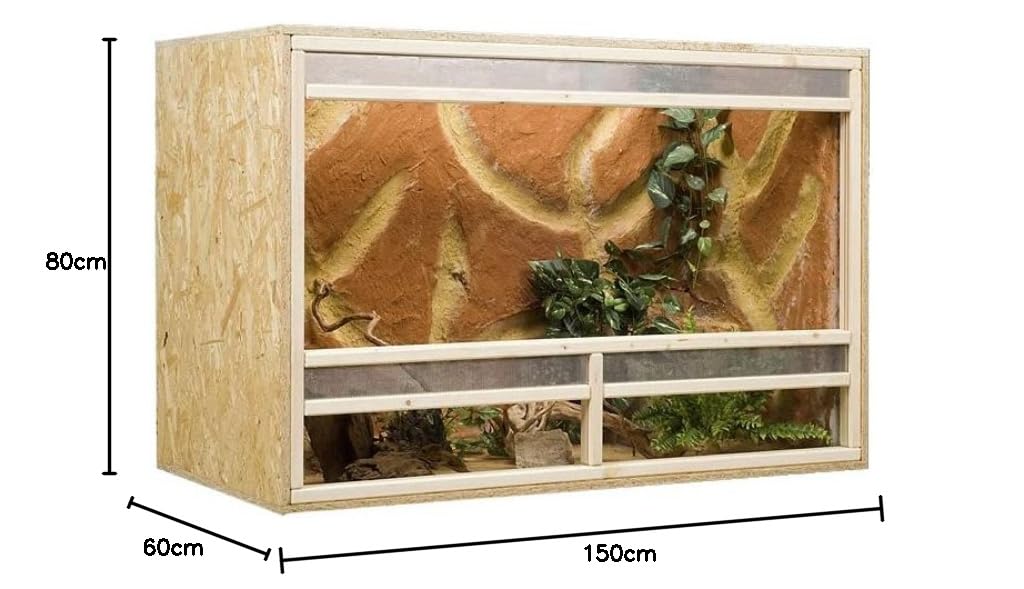 OSB Terrarium, Holzterrarium 150 x 60 x 80 cm mit Frontbelüftung