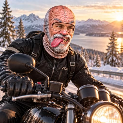 Christmas Masks for Adults 3D Realistic Funny Face Balaclava Old Man Mask - image 5