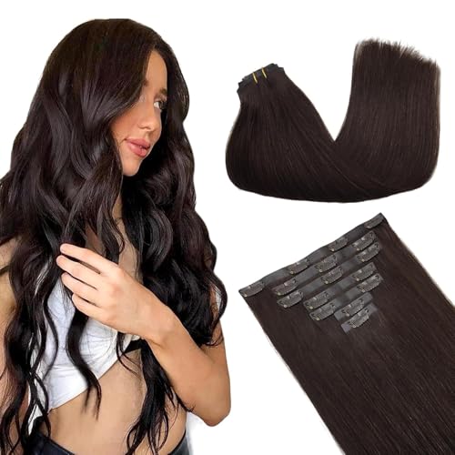 Image of GOO GOO Seamless Clip in Hair Extensions Real Human Hair Remy Extensions